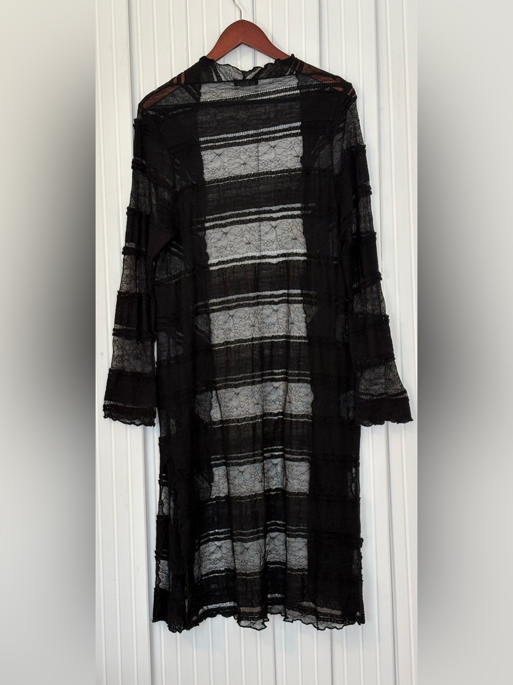 Verducci Whimisigoth Kimono Black Sheer Textured Lace Witchy Gothic Romantic